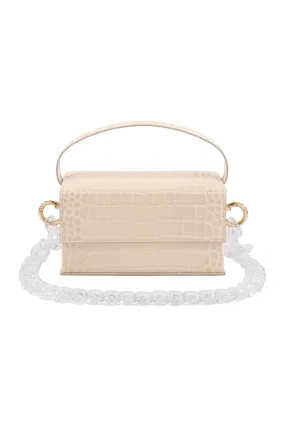 IDA Beige Croc (Small) with Chain