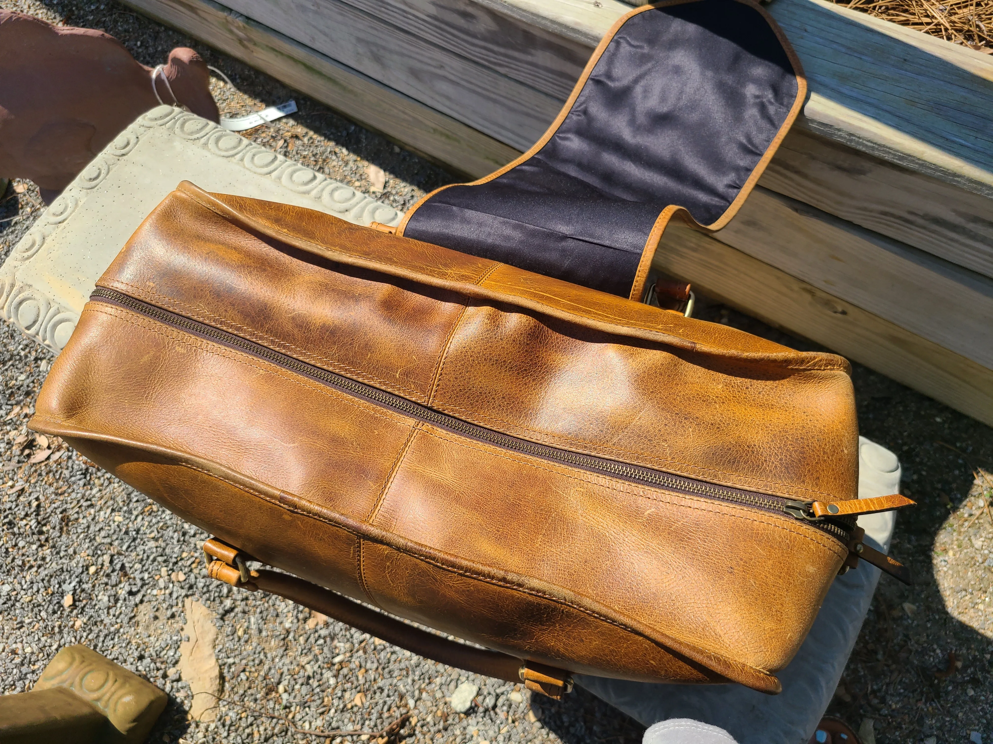 Italian Leather Weekender Duffel