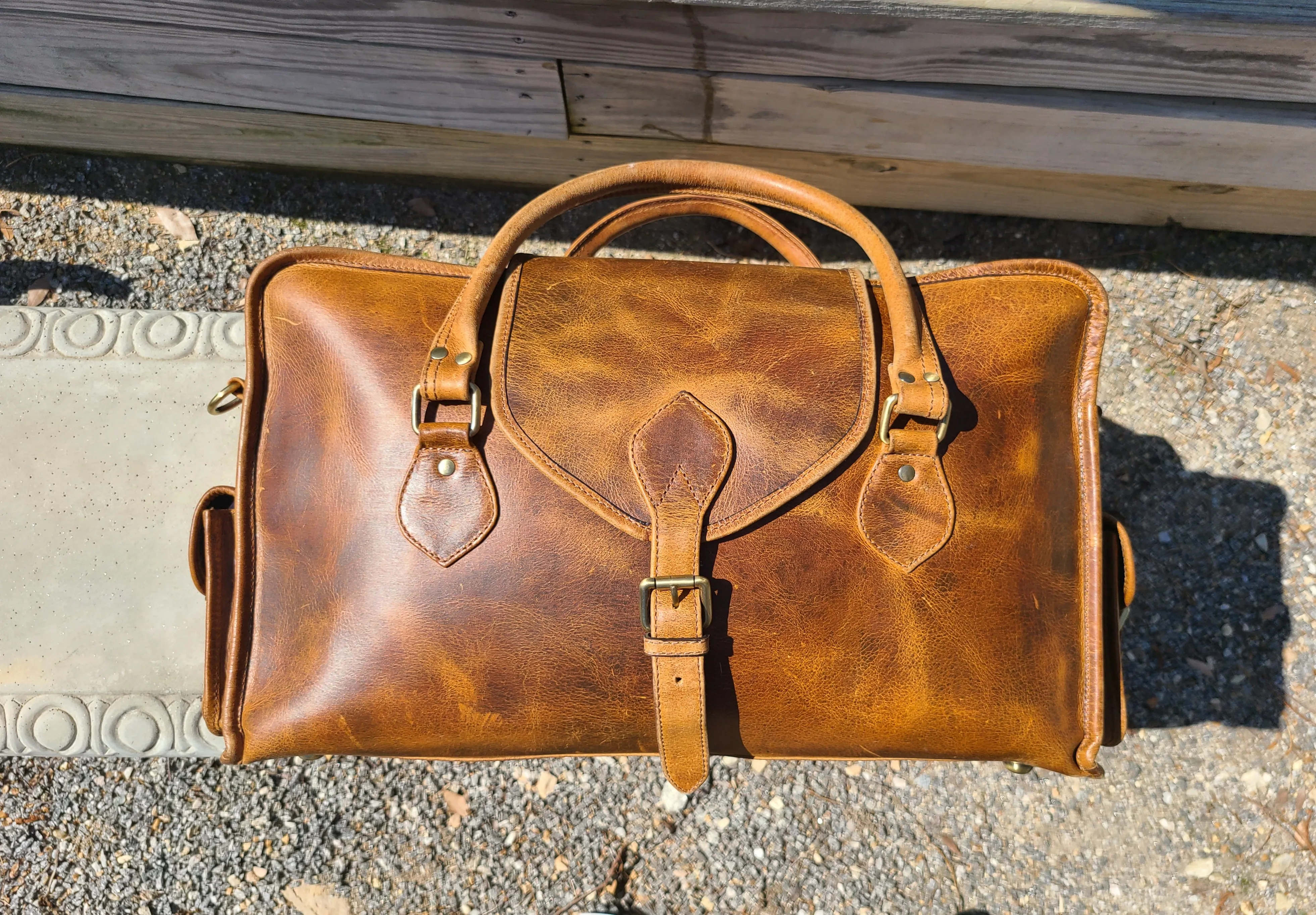 Italian Leather Weekender Duffel