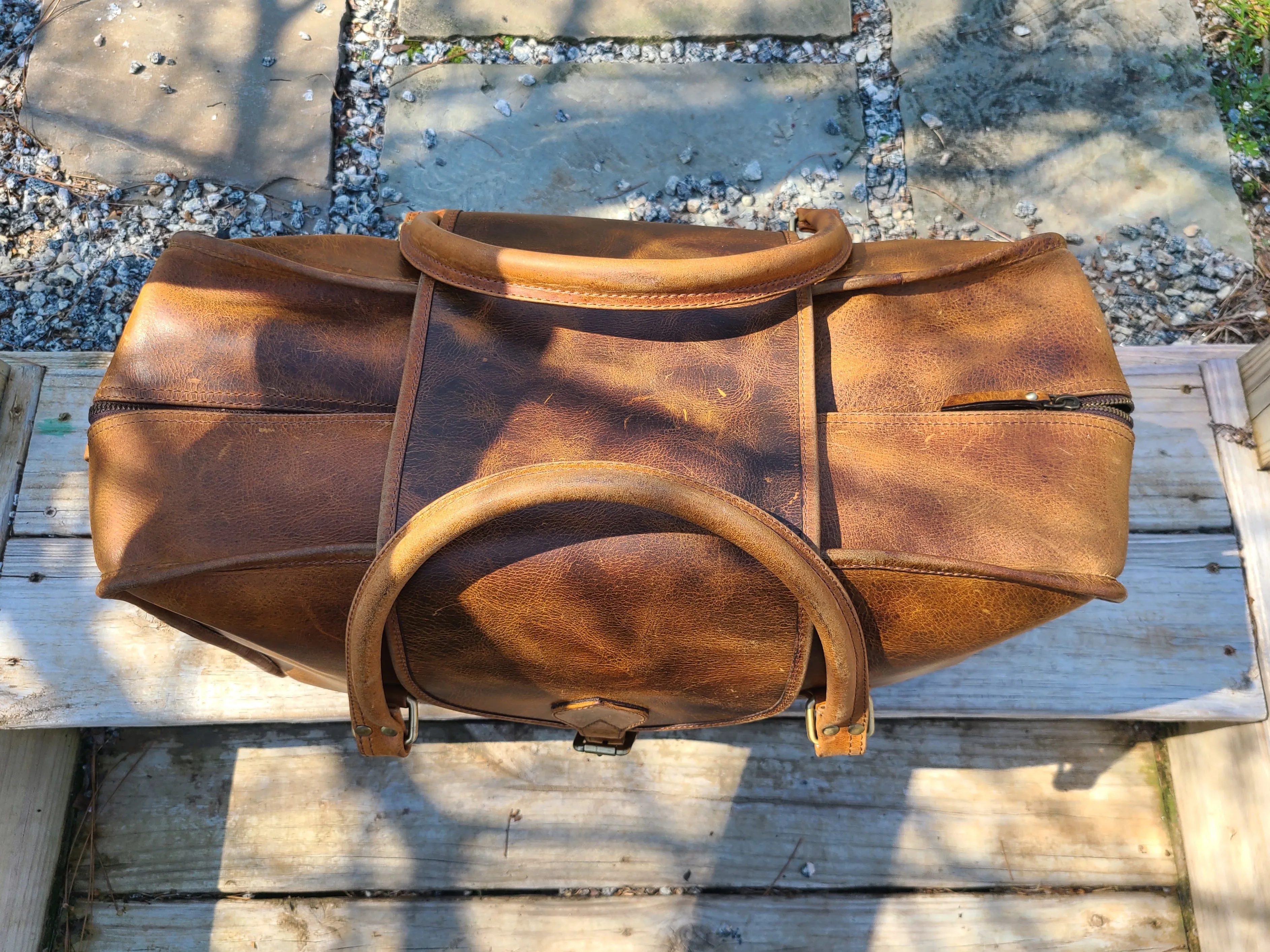 Italian Leather Weekender Duffel