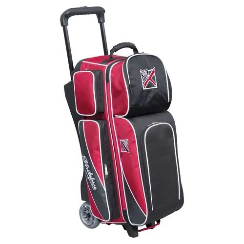 KR Strikeforce Fast Triple Roller Brick Red Black Bowling Bag