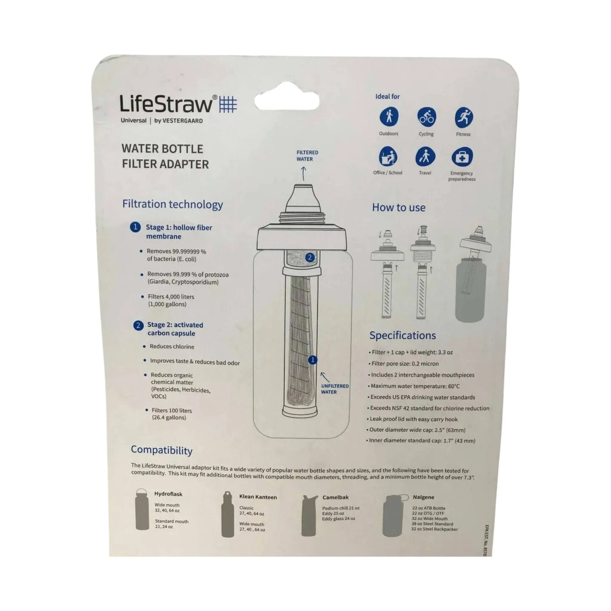 LifeStraw Universal Bottle Adapter Kit - Blue/White