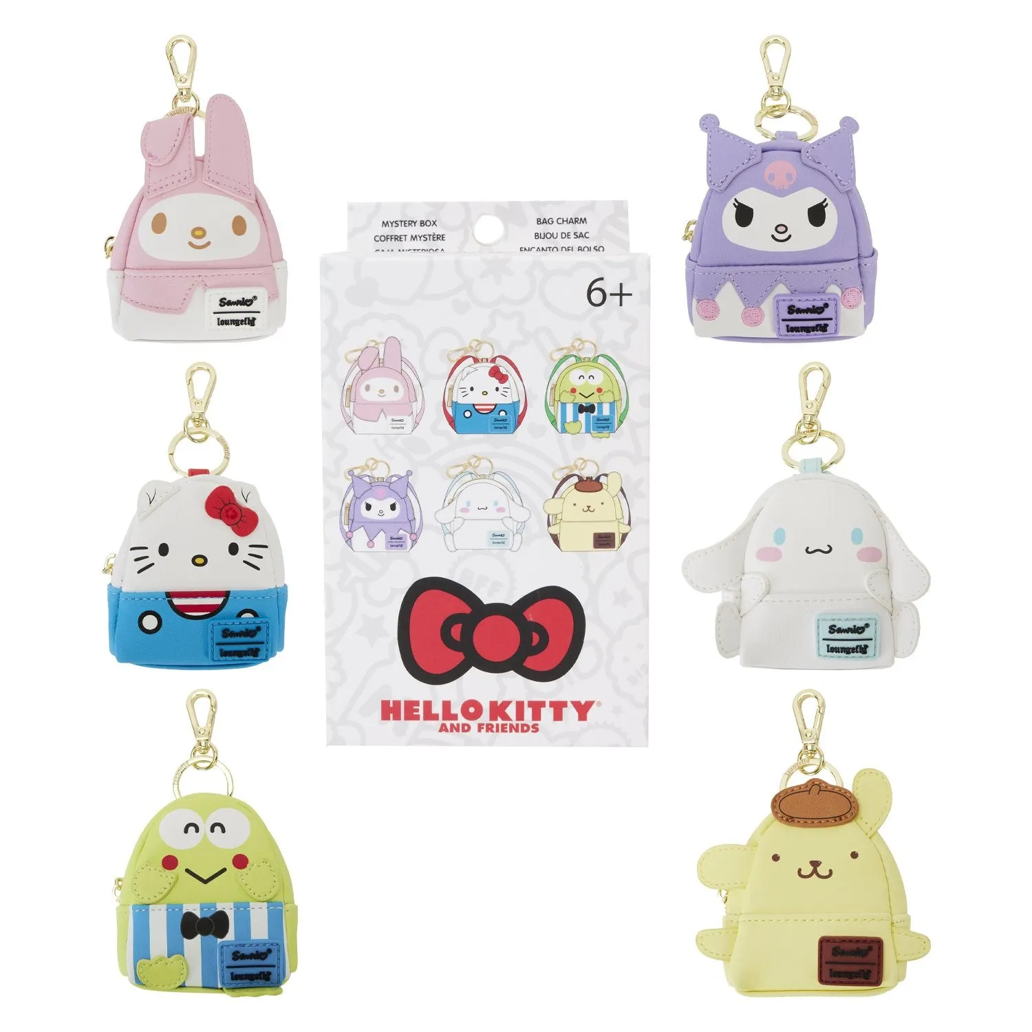 Loungefly Sanrio Hello Kitty 50th Anniversary Classic Mystery Box Mini Backpack Keychains