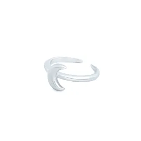 Luna Creciente Adjustable Ring - Silver