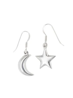 Moon & Star Drop Earrings