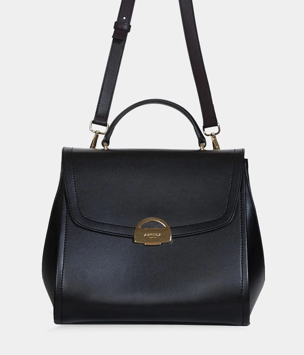 Paname Apple Leather Vegan Handbag | Black