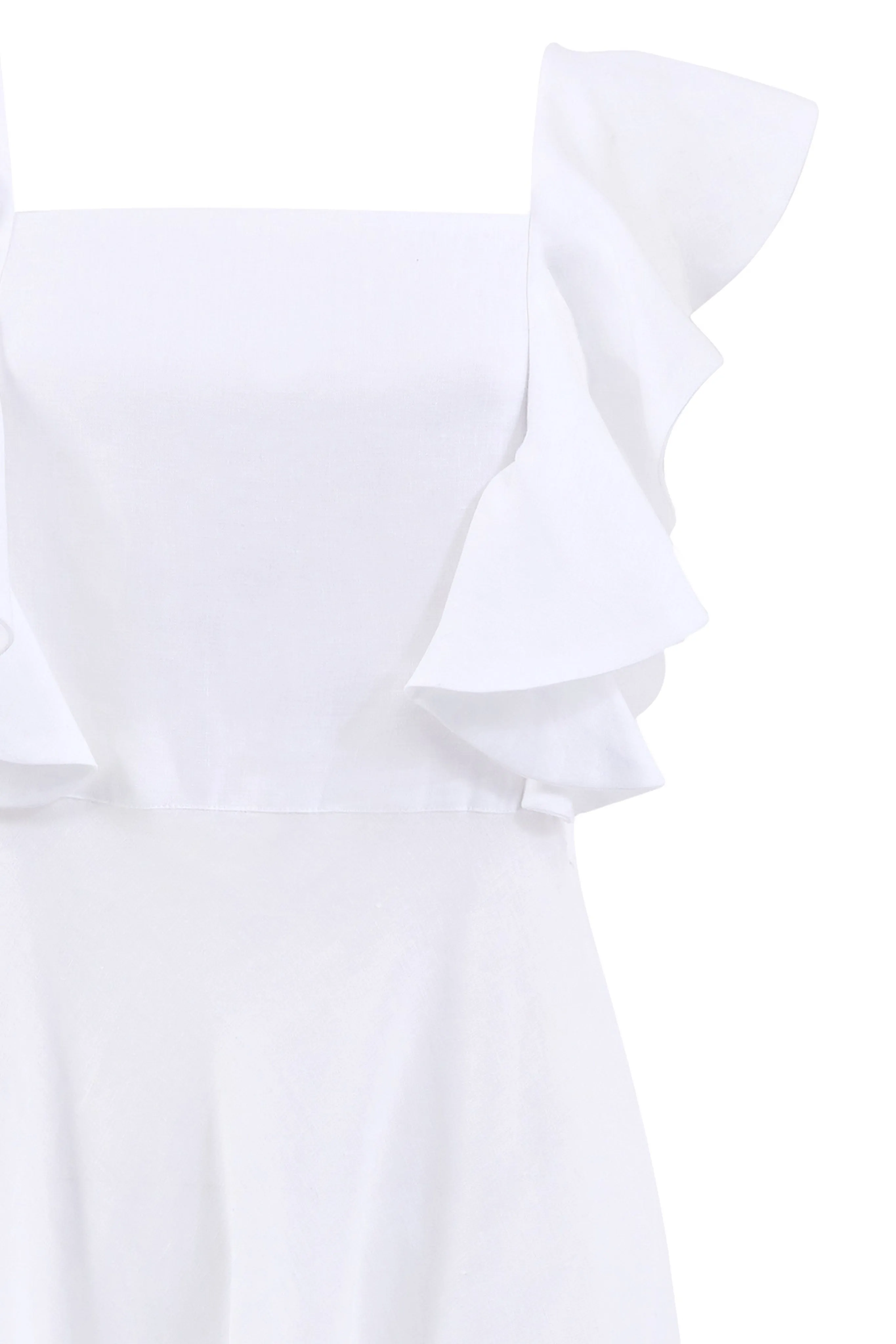 Portia White Linen Maxi Dress