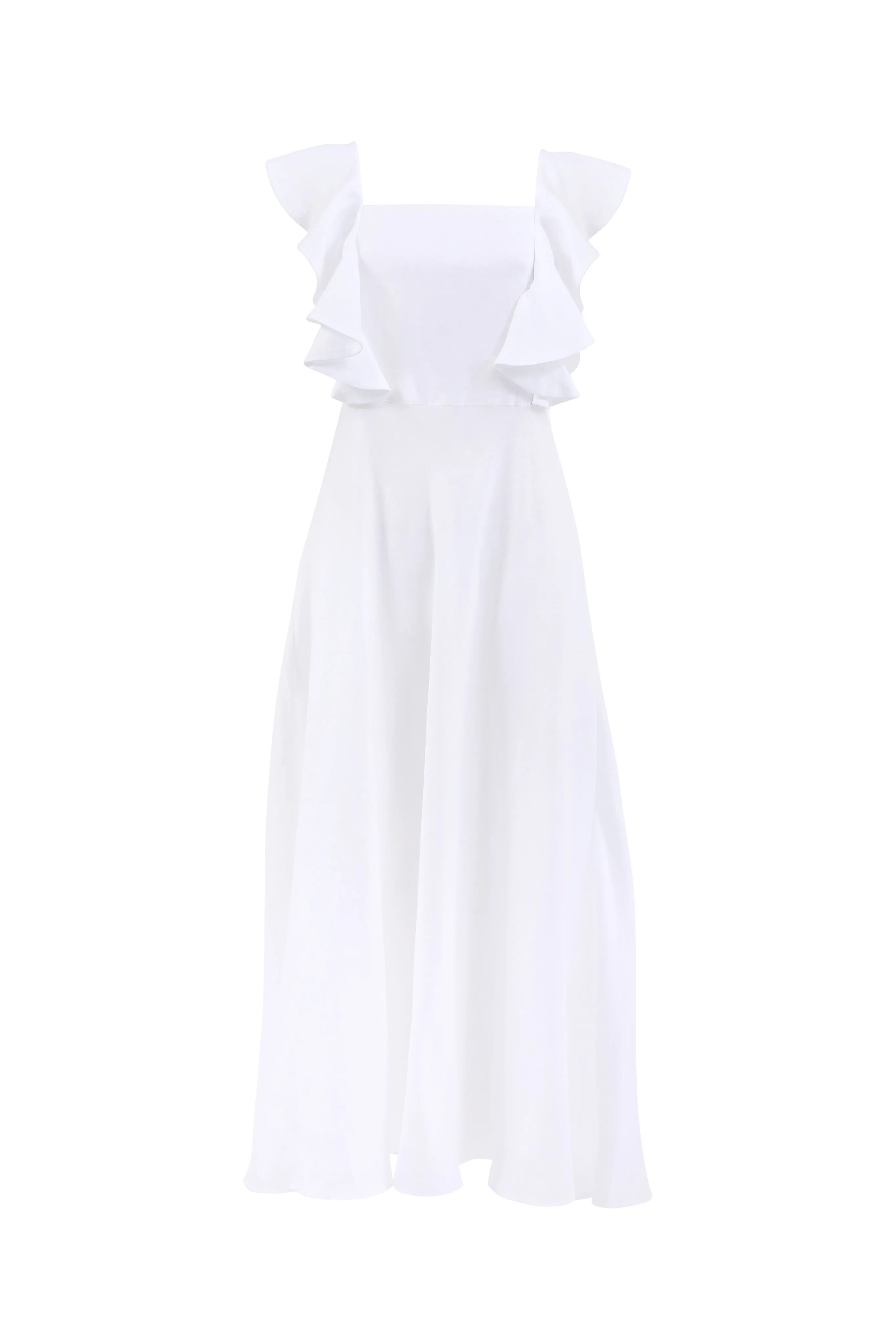 Portia White Linen Maxi Dress