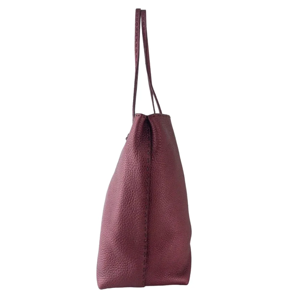 (Pre Owned) Fendi 8BH126 Selleria Tote - Burgundy