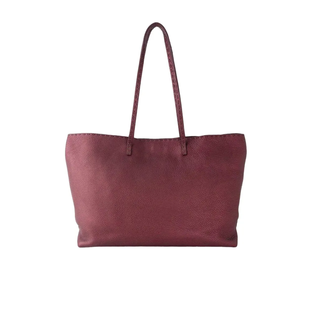 (Pre Owned) Fendi 8BH126 Selleria Tote - Burgundy