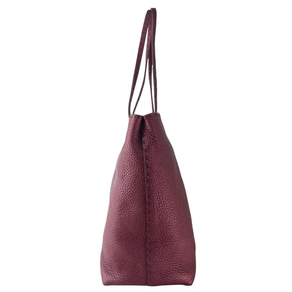 (Pre Owned) Fendi 8BH126 Selleria Tote - Burgundy