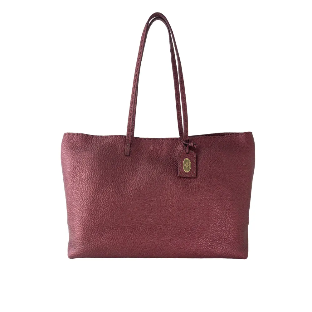 (Pre Owned) Fendi 8BH126 Selleria Tote - Burgundy