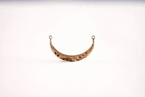 Shiny Gold Wholesale Hammered Crescent Moon Connector- Gold Half Moon Link Spacer, Crescent Charm, Hammered Half Circle Connector, Moon Connector, 335