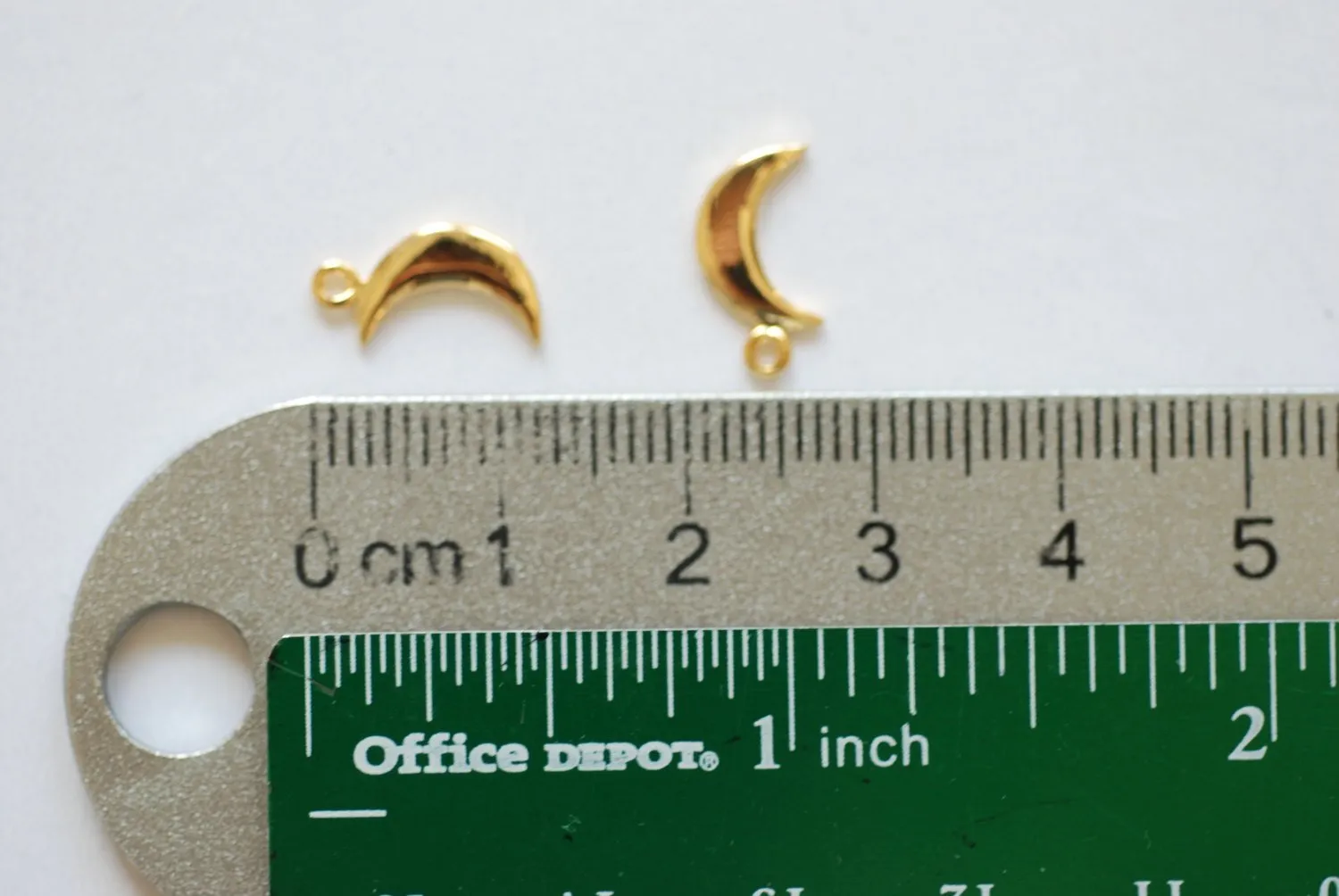 Shiny Wholesale Vermeil Gold Crescent Moon - Small gold crescent moon, 18k gold plated over sterling silver moon, Gold Half moon charms, 25