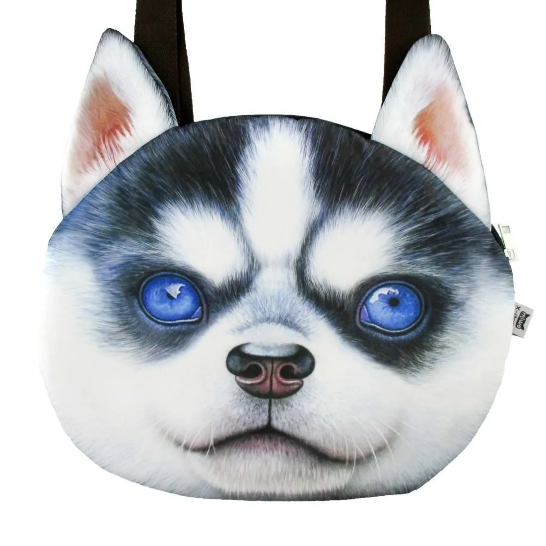 Siberian Husky Puppy Face Shaped Large Shopper Tote Shoulder Bag | Gifts for Dog Lovers