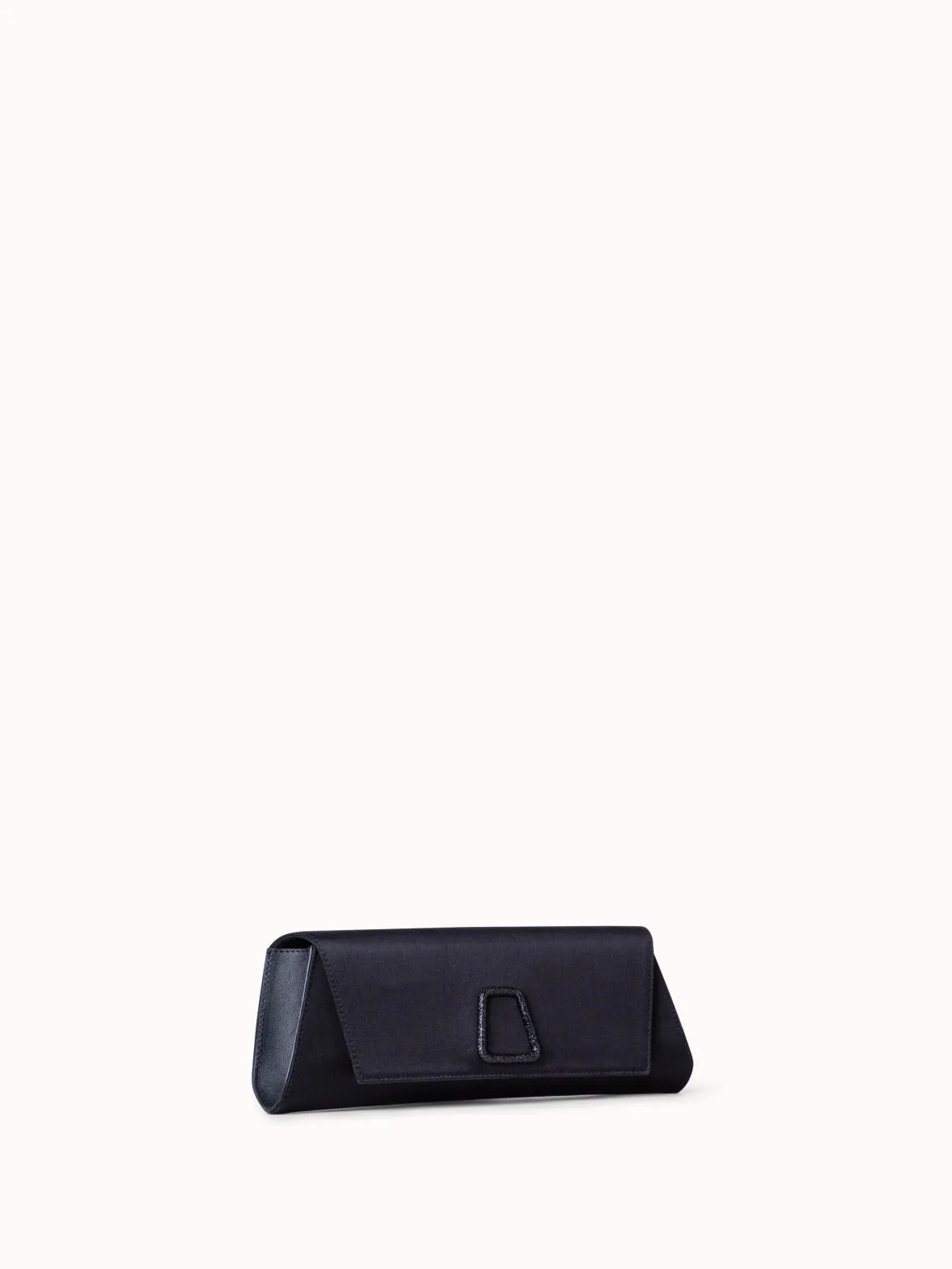 Small Anouk clutch in Satin mit Kristalltrapez