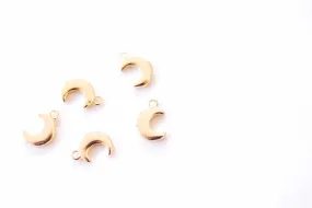 Small Crescent Wholesale Moon Charm | 16K Gold Plated Brass | Half Moon Horn Waning Eclipse Dainty Pendant Charms B314