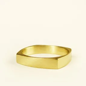 Small Square 14kt Gold Wedding Band by Carla Caruso