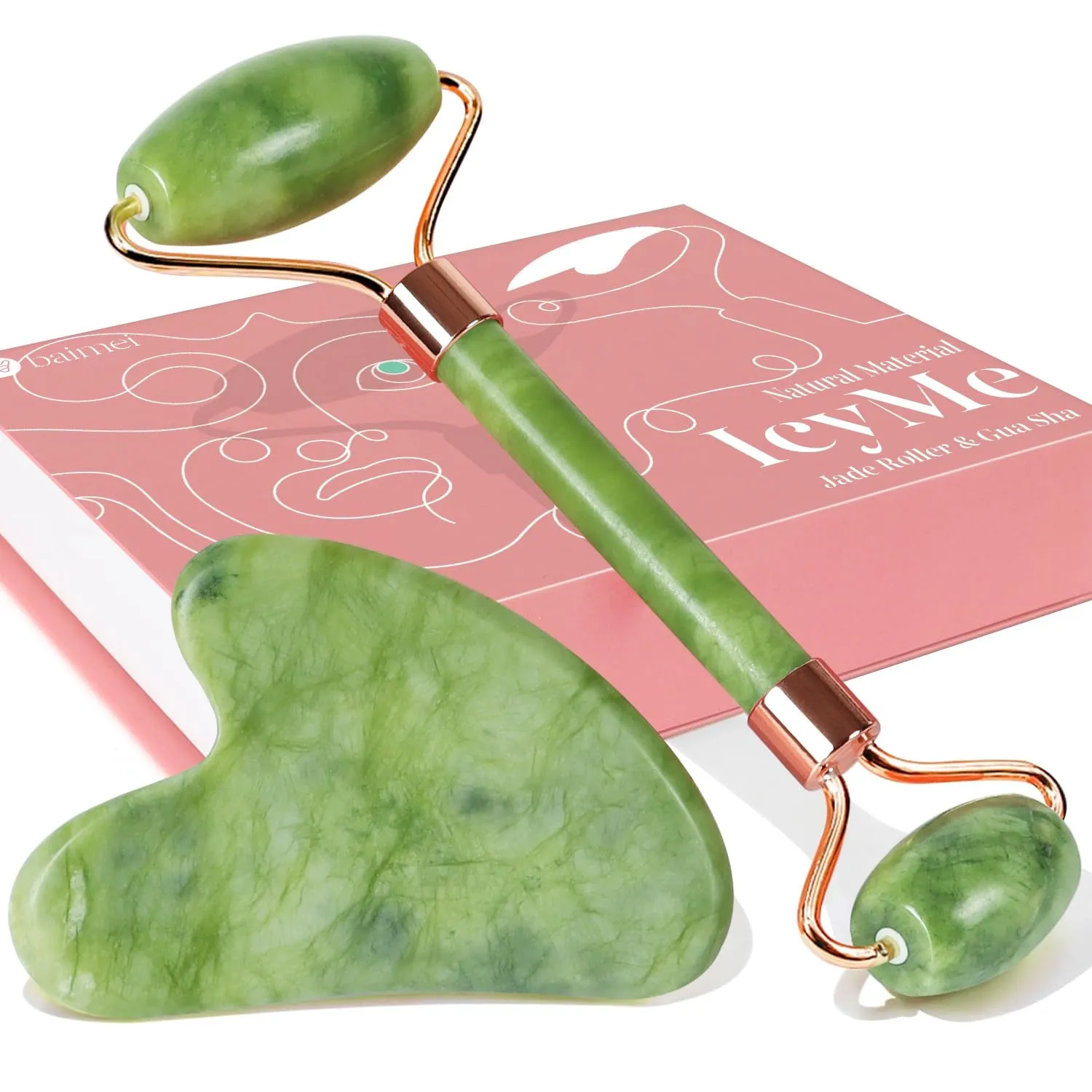 Spring Gua Sha & Jade Roller Facial Tools Face Roller and Gua Sha Set