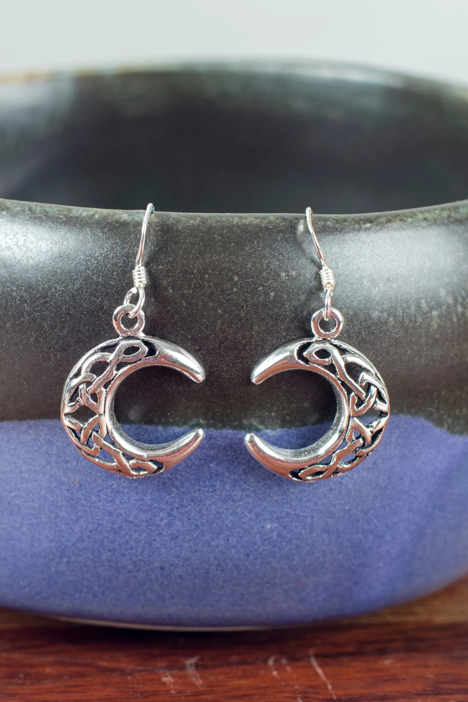 Sterling Silver Crescent Moon Earrings