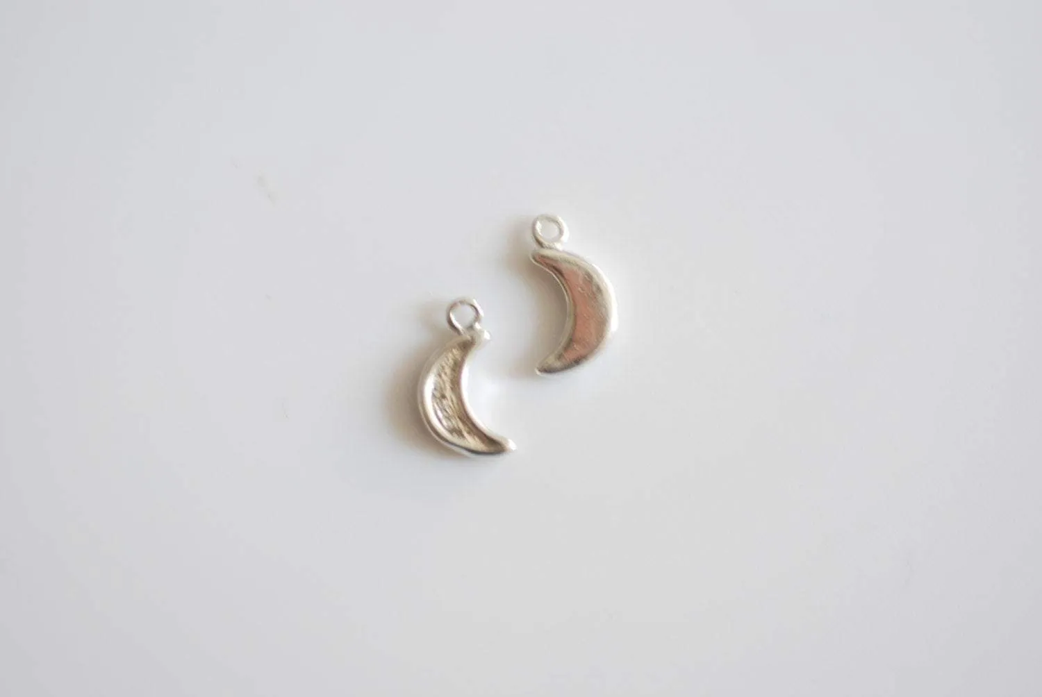 Sterling Silver Wholesale Small Crescent Moon- 925 Silver Moon Charm, Silver Half Moon, Tusk, Moon Pendant Charm, Dainty Moon Necklace, Silver Charms