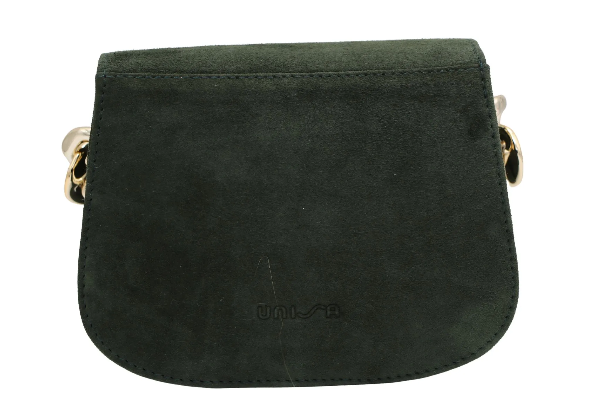 UNISA Green  Suede Small Saddle Bag   ZBRUNA