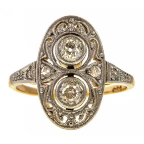 Vintage Twin Stone Dinner Ring