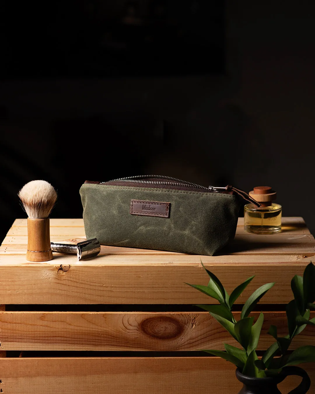 Waxed Canvas Small Toiletry Bag