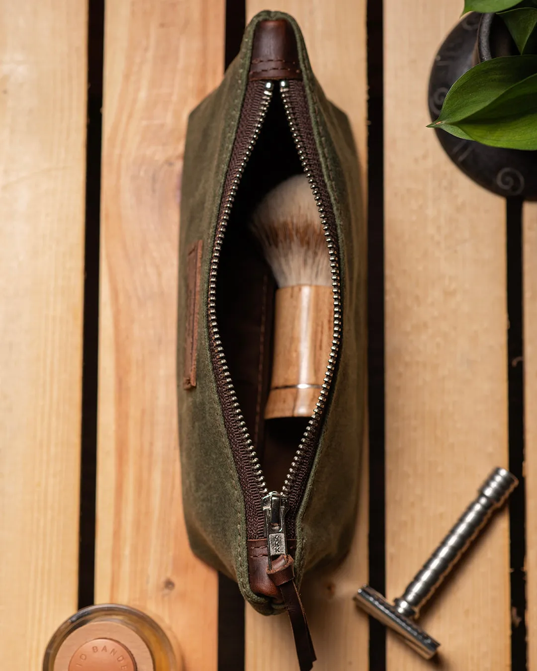 Waxed Canvas Small Toiletry Bag