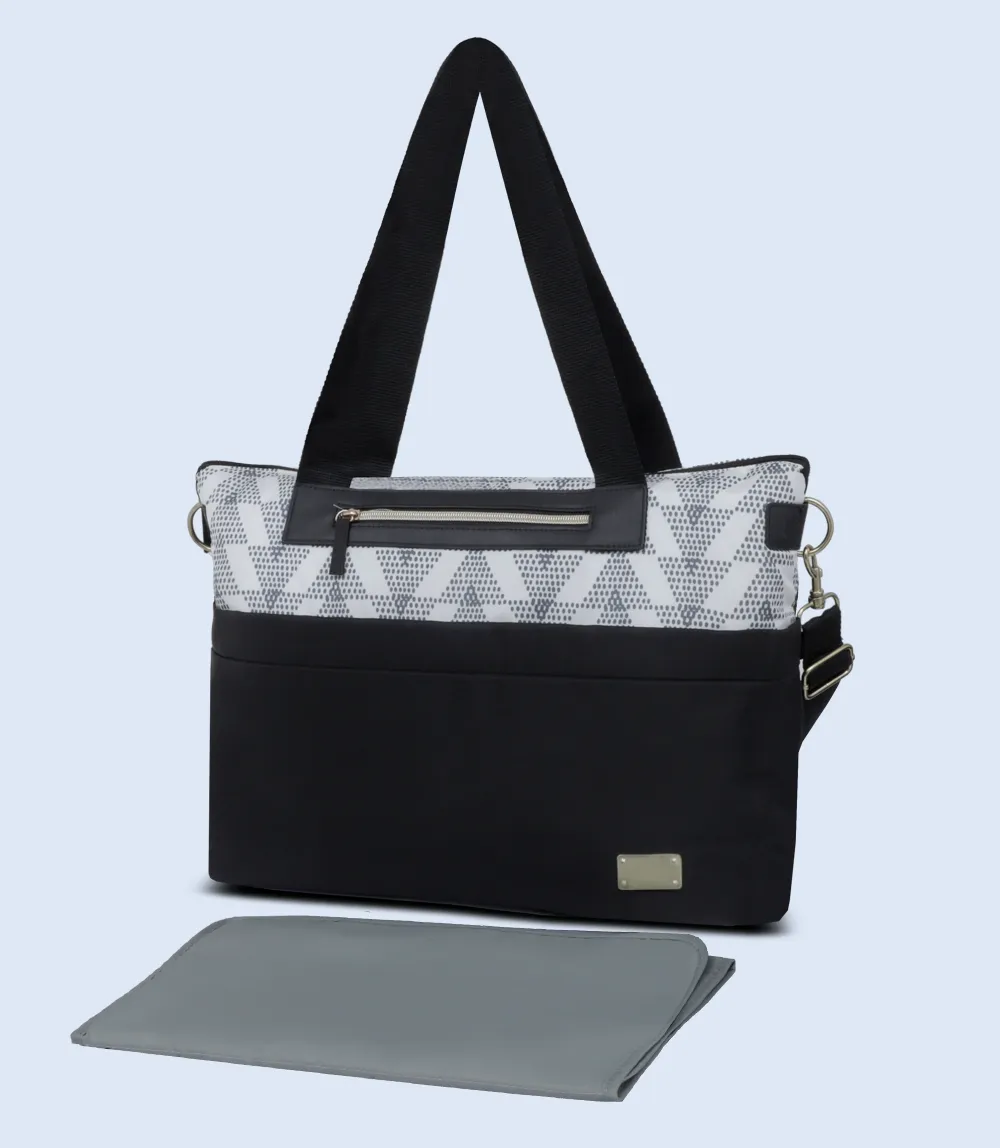 WB2412-BLACK/WHIT-Bag For Mothers