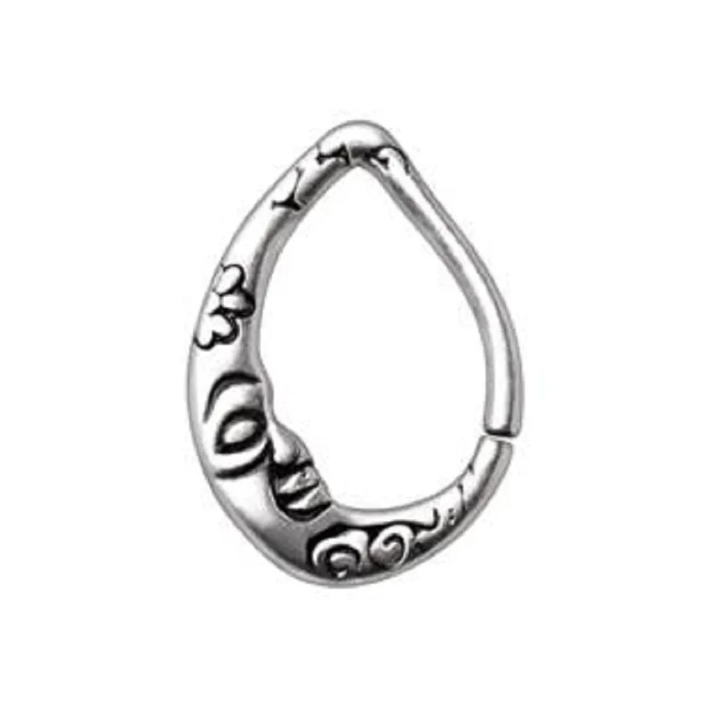 WILDKLASS 316L Stainless Steel Crescent Moon Teardrop Seamless Ring